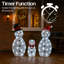 Festive Set of 3 Snowmen 80 Leds