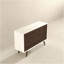 Solution de rangement 6 tiroirs Mid-Century moderne en bois massif, brun foncé et blanc, couloir, vestibule, placard-1290555997