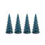 Lucian 8.25" Blue LED Glass Holiday Tabletop Trees, Set of 4