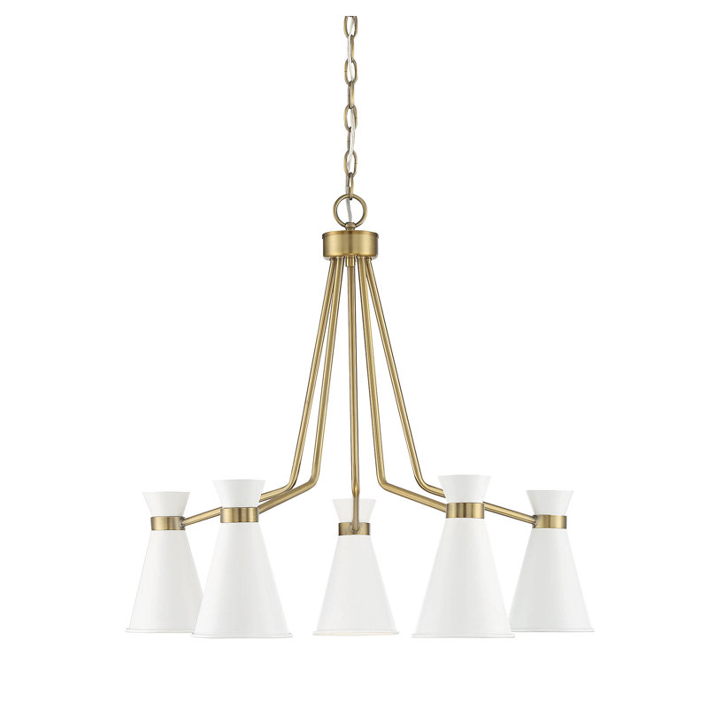 Lustre classique à 5 lumières, Blanc