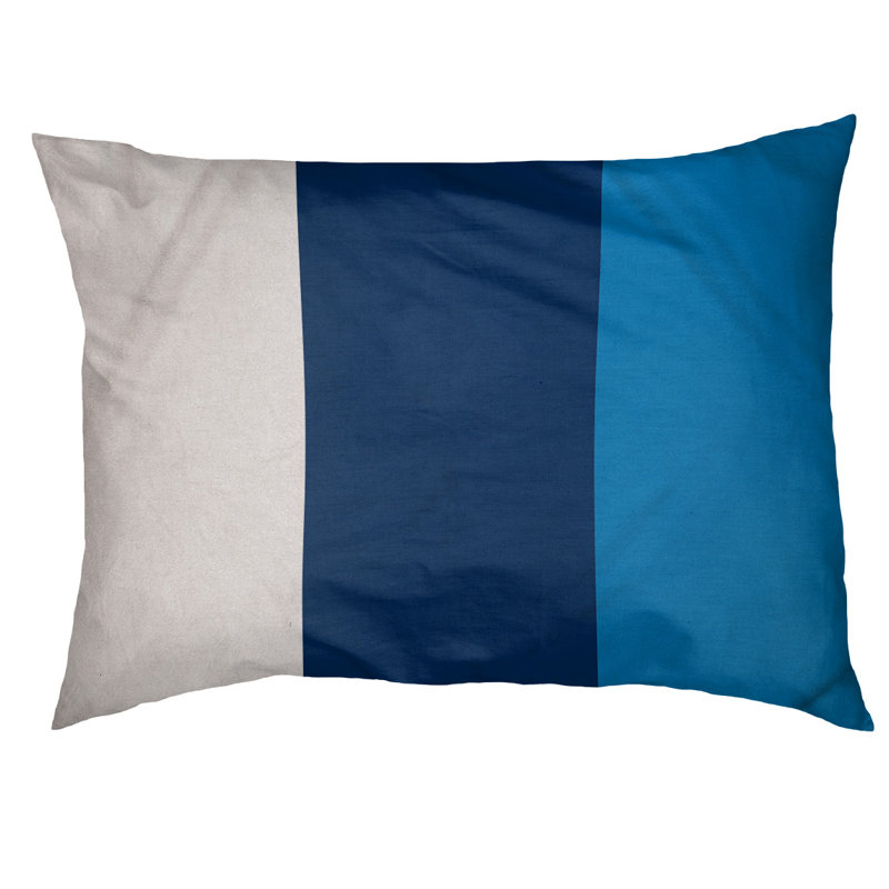 Coussin Cleveland, Grand (l 50 po x P 40 po x H 7 po), Blanc / bleu marine / bleu