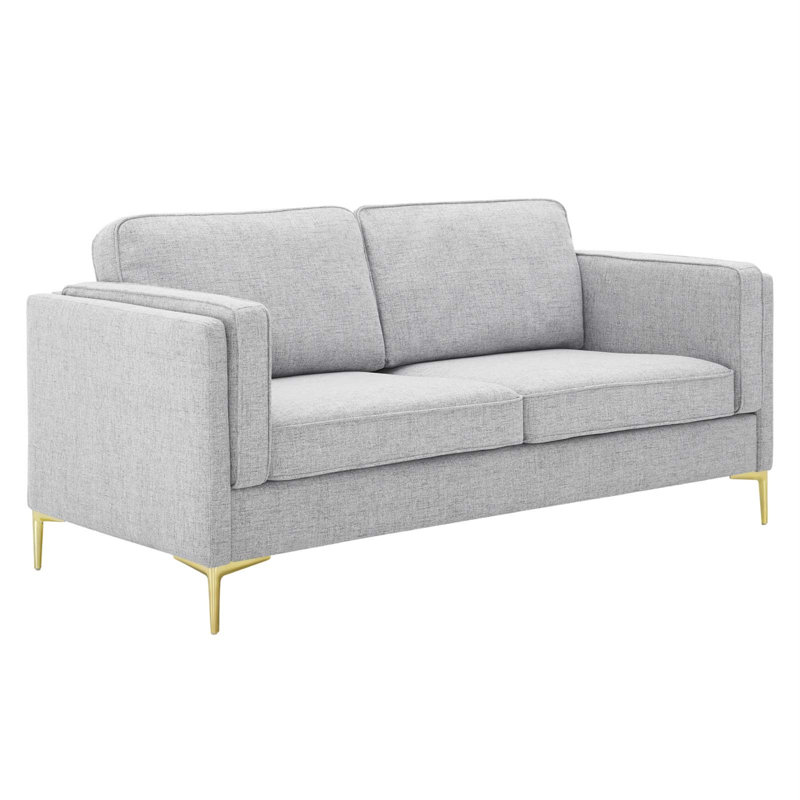 Kaiya Fabric Sofa, Light Grey Velvet