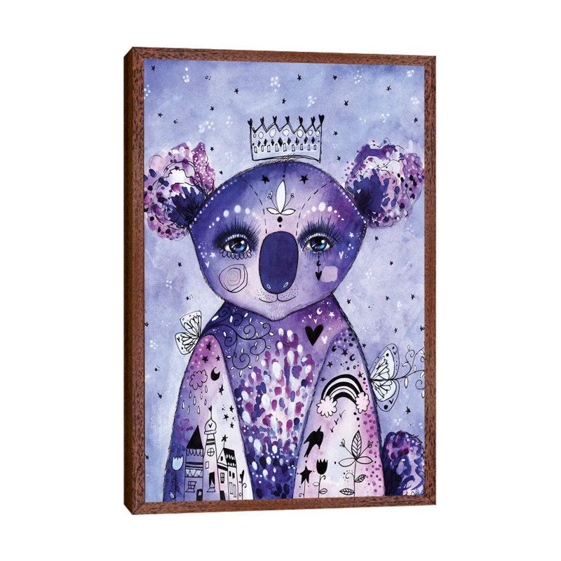 Quirky Koala by Tamara Laporte - Painting on Canvas, Classic Brown Wood Framed, 152.4cm H x 101.6cm W x 3.81cm D