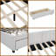 Structure de canapé-lit double rembourré pleine grandeur avec 2 tiroirs de rangement, tissu en lin, aucun sommier nécessaire - beige-722123929