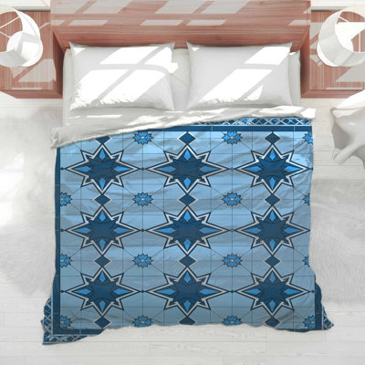 Édredon à motif d'étoile bleue