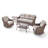 Acton 5 - Pieces Outdoor Wicker Sofa Seating Group With Table And 6" Thick Cushions-745977604