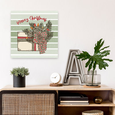 «Merry Christmas Gift», reproduction d'art rétro pin rustique