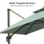 Parasol en porte-à-faux carré en tissu de 132 po avec base en tôle d'acier, vert menthe 132 po-1704716872-1732401290