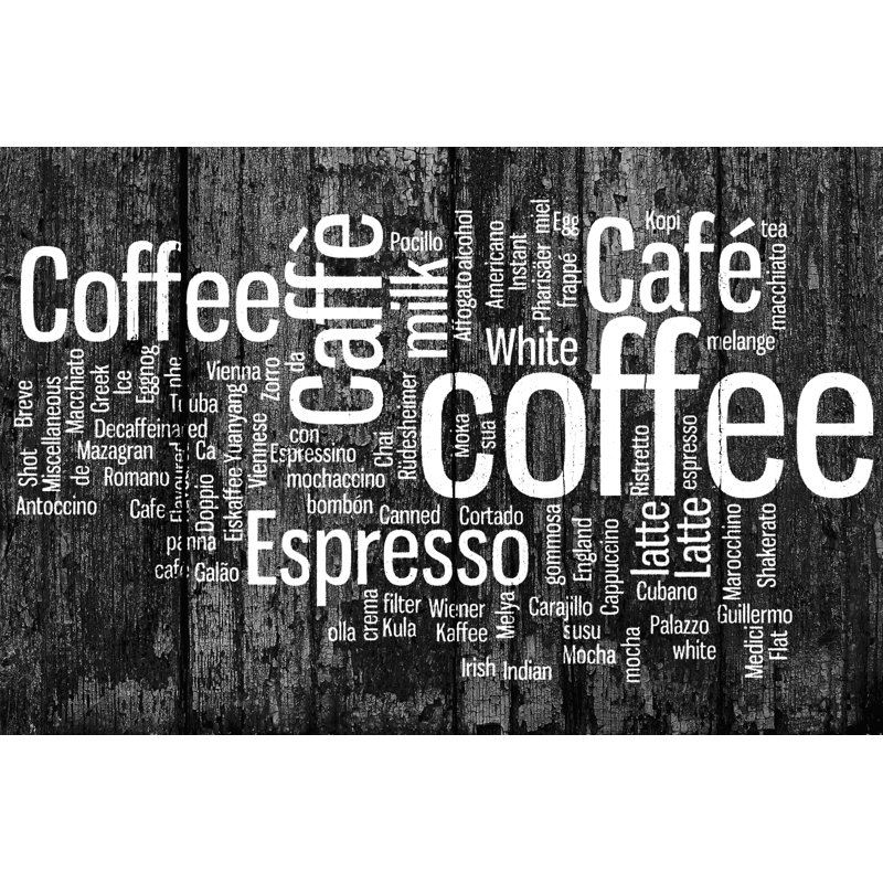 " Coffee ", 8" H x 12" W x 1.25" D