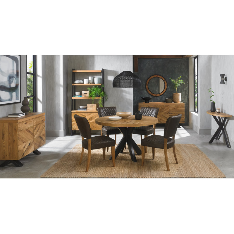 Stpeter Round Dining Table, Rustic Oak