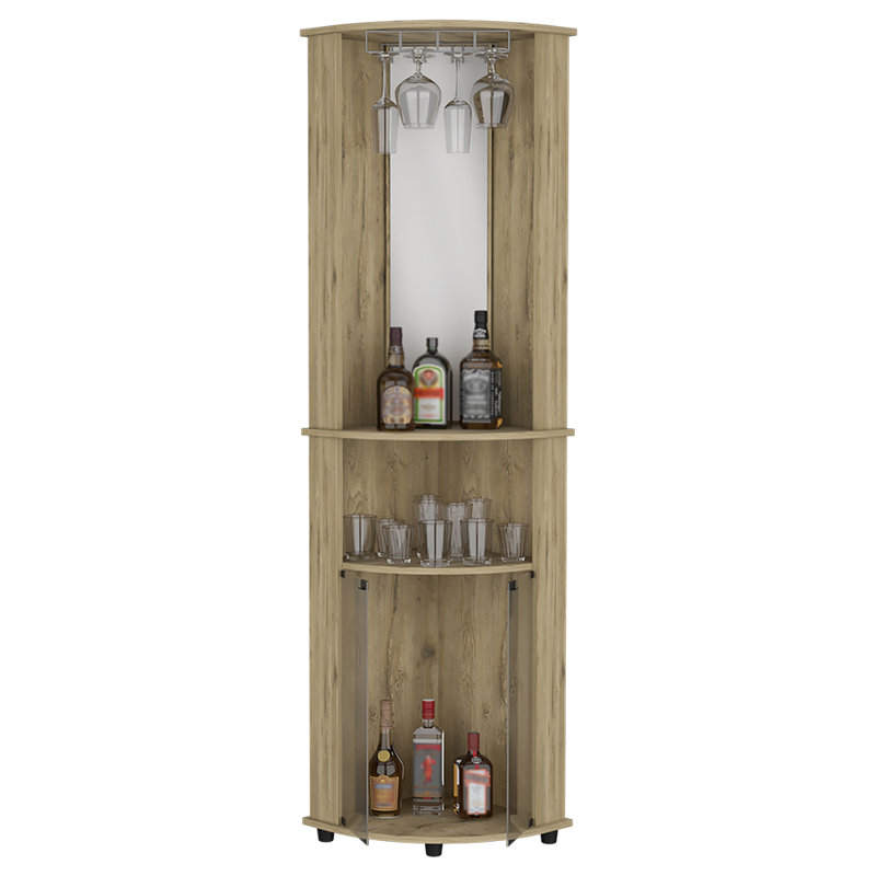 Corner Bar Cabinet, Rialto, Macadamia, Width X 17