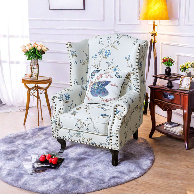 Fauteuil inclinable brodé, Mélange de polyester beige