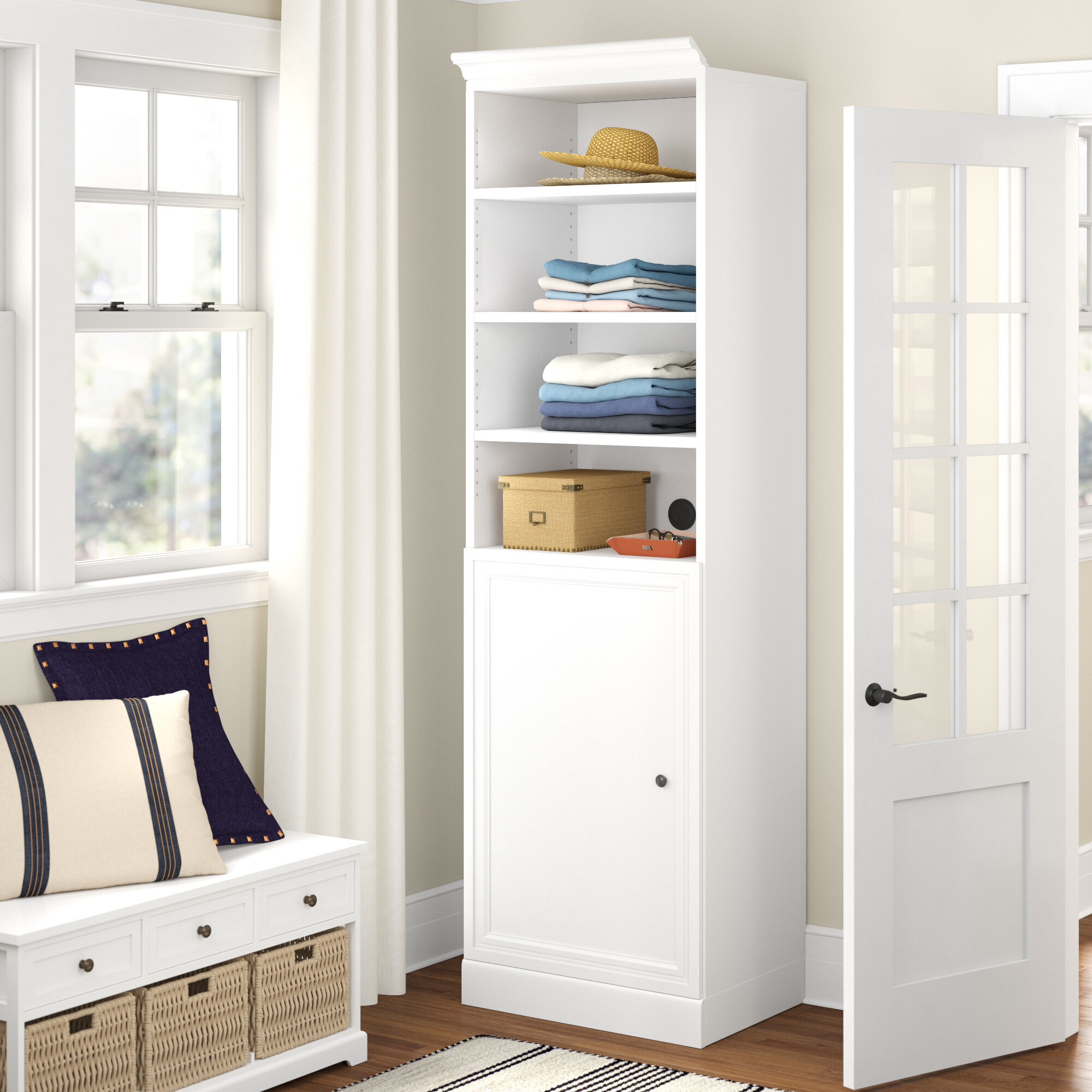 Reviews for ClosetMaid Style+ 25 in. W White Corner Wood Closet Tower