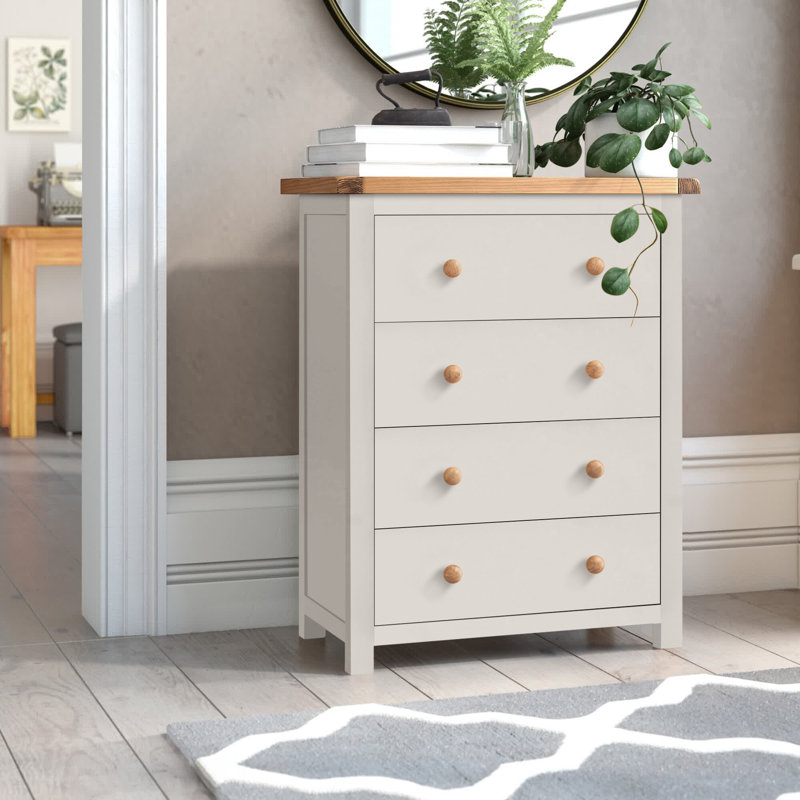 Pompey 70 cm W Chest of 4 Drawers, Off-White