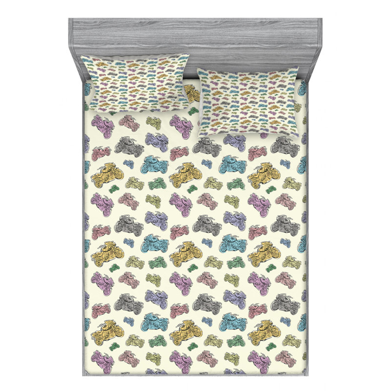 Microfiber Sheet Set, Queen Sheet Set with Fitted Sheet