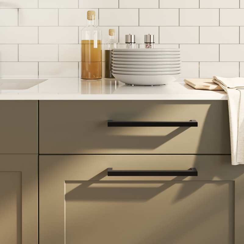 Metro Lane Cabinet Handles 10 Pcs Silver 192 Mm Stainless Steel, Black, 224 Mm