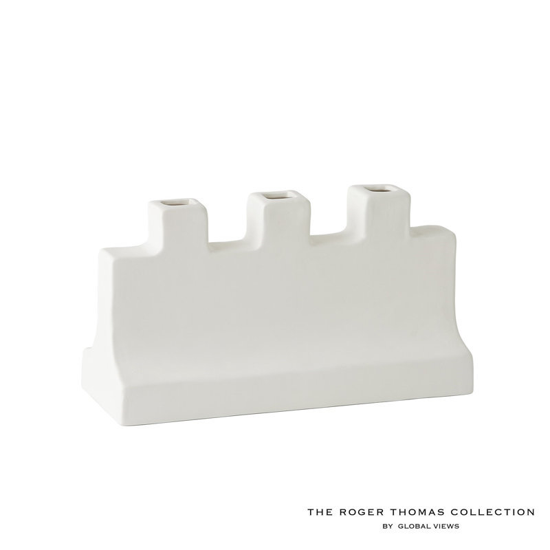 Icon Wide Vase-Matte White-Lg