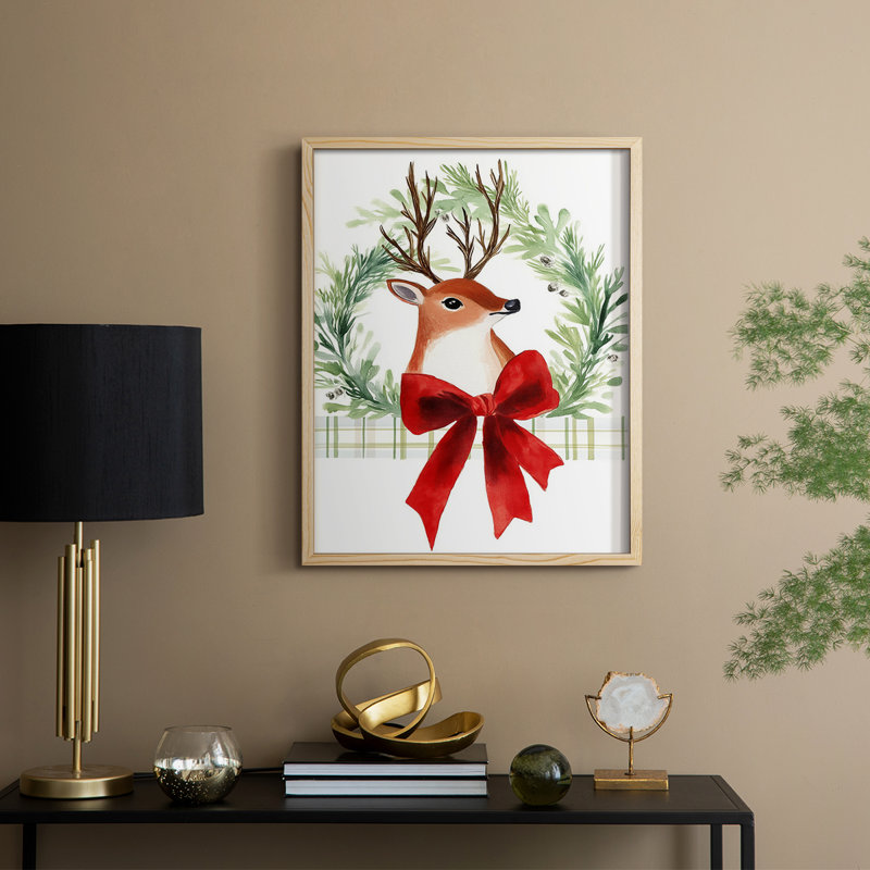 «Christmas Holiday Art XC», reproduction encadrée - bois massif, Naturel, H 15 po x l 12 po