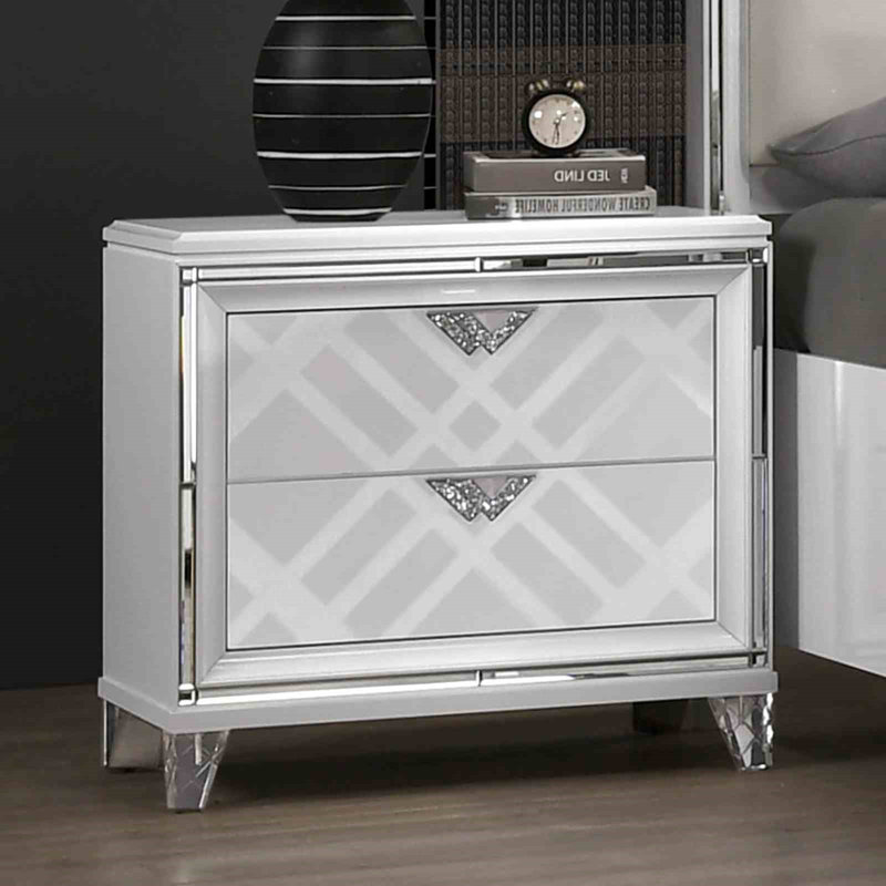 Table de chevet en bois massif Maysea, White