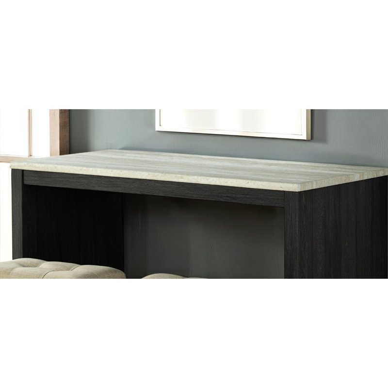 Ensemble de salle à manger 3 pièces avec table, sièges gris et 2 tabourets