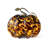 9.5"D Amber Dots Glass Pumpkin