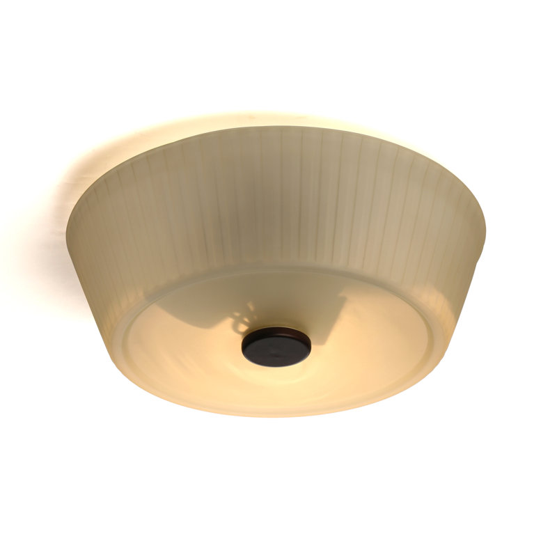 Wendell Glass Flush Mount, Satin Nickel