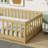 Natural Rubber Wood Watsons Floor Bed With Fence (No Door) And Safety Guardrails-1594962273