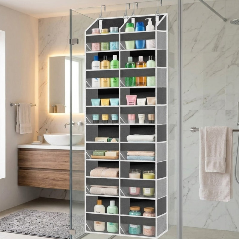 Rangement de porte à 5 niveaux, gris, Gris