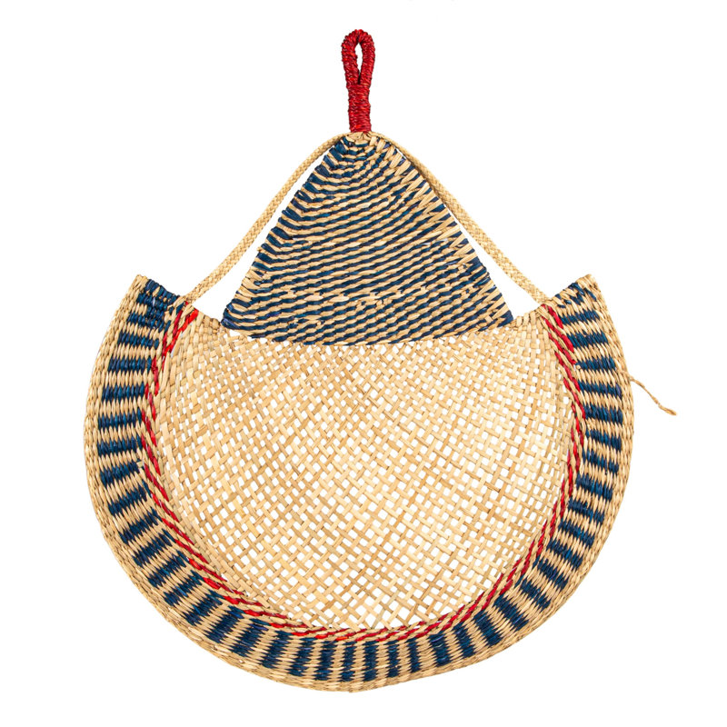 Ventilateur de mer en laine tissé à la main / suspendu, naturel et multicolore