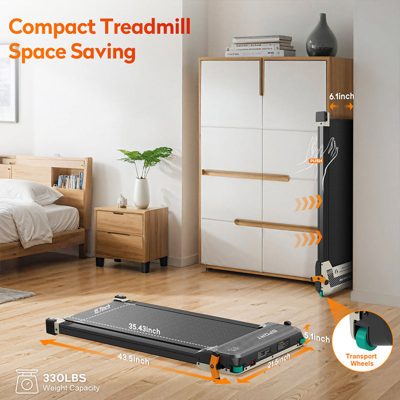 Akluer Dual-Sided Under Desk Treadmill with Shiatsu Foot Massager, Walking Pad with Incline, 2.5HP Quiet Motor, LED- 520