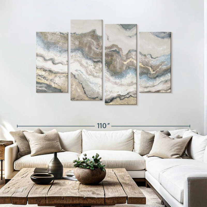 Avery Neutral Marble, 54" H x 84" W