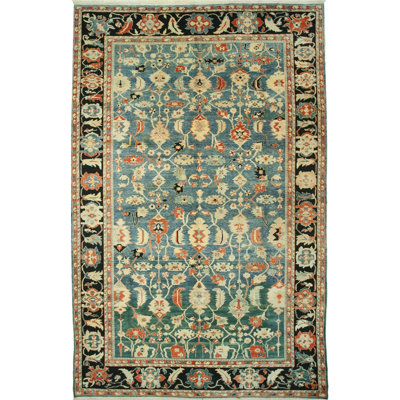 Blue Traditional Geometric Bergama Area Rug