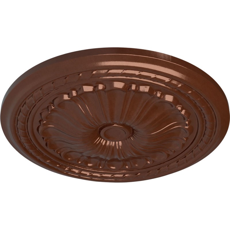 Endurathane Warsaw Ceiling Medallion, 18"OD x 3 1/2"ID x 1 3/8"P (Fits Canopies up to 3 1/2"), Hand-Painted Warm Silver Finish