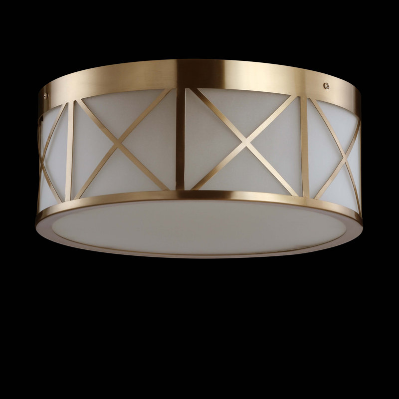 Plafonnier encastré tambour 2 lumières Baity, H 6,5 po x l 15 po x P 15 po