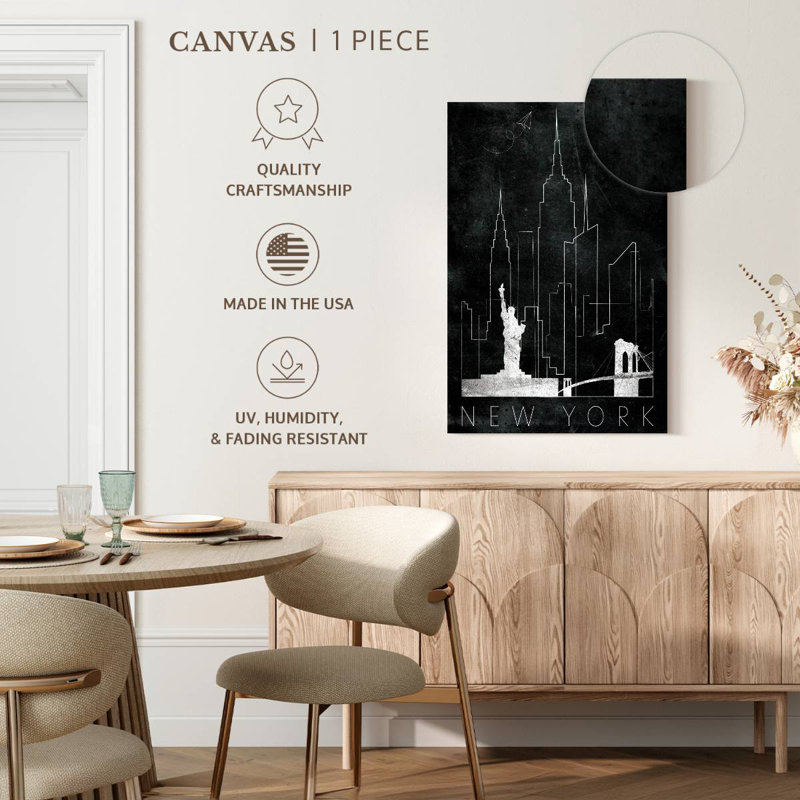 Sireci Linear NYC Skyline, 45" H x 30" W