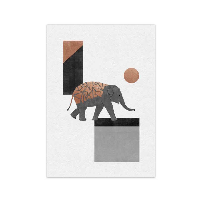 Orara Elephant Mosaic I - Print, 29cm H x 21cm W x 1cm D, No Framed