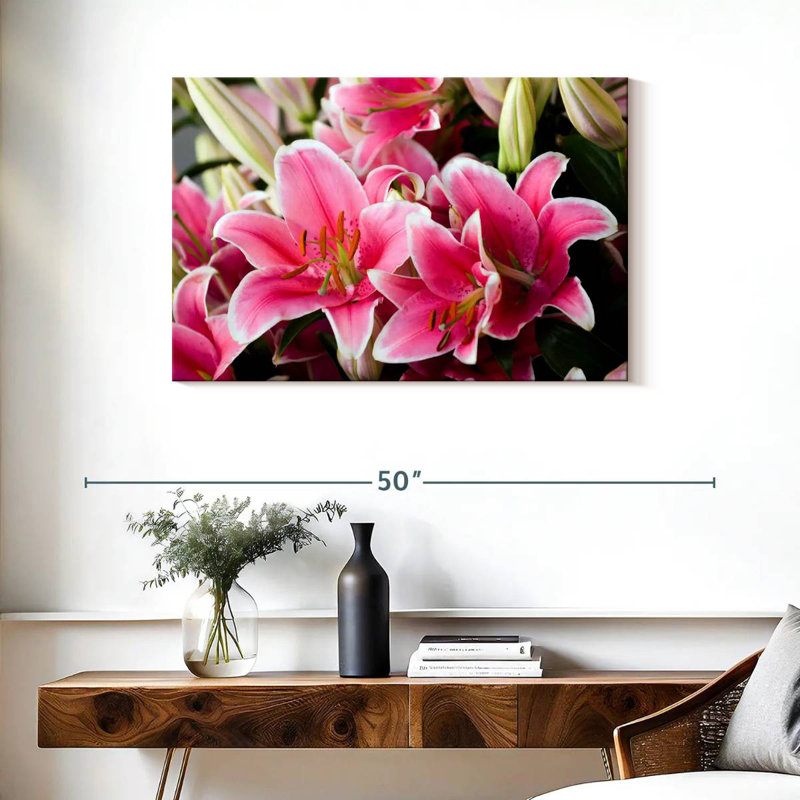 Bouquet de lys roses Harnek, H 24 po x l 36 po