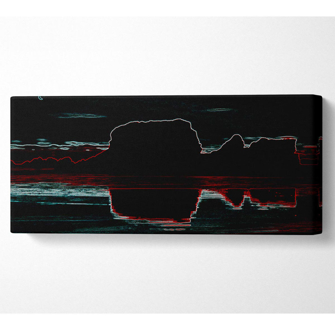 Abstrakte Neon-Landschaft 06 Panorama-Leinwand