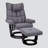 33" Contemporary Chenille Recliner And Ottoman With Swiveling Metal Base