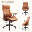 Fauteuil de bureau Joulon moderne, capitonné en cuir PU, avec pieds en métal-1063523139