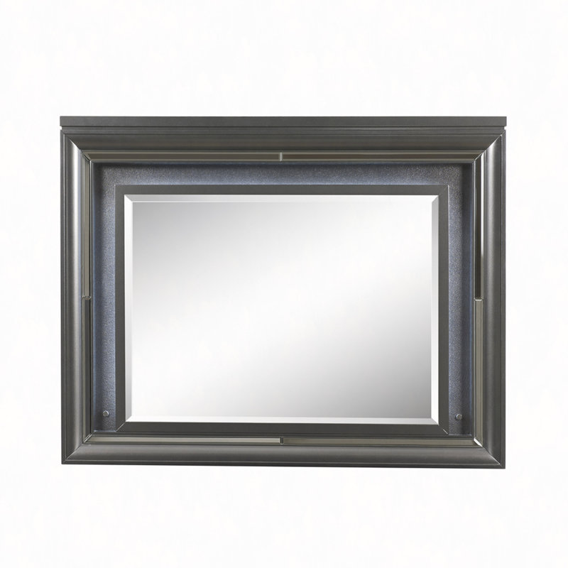 Gray Finish Mirror W/Led