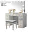 Ensemble de meuble-lavabo 1 pièce de style contemporain avec tabouret avec tiroirs de rangement en verre et miroir