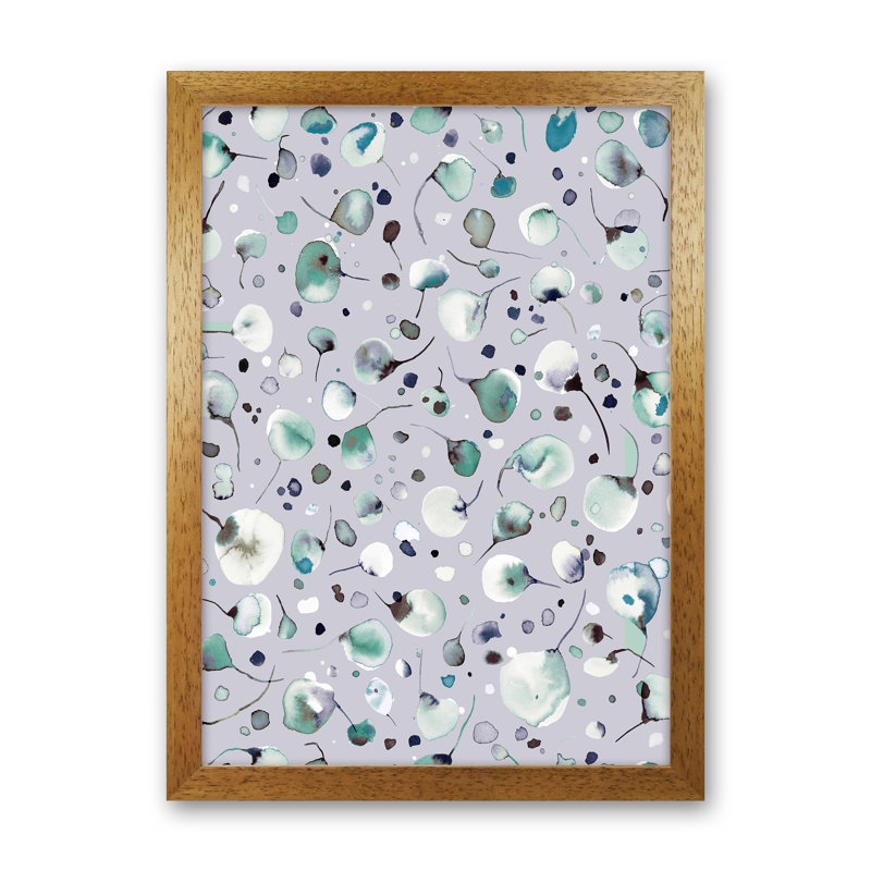 Flying Seeds Ice Winter - Print, 46cm H x 34cm W x 3cm D, Brown Framed
