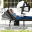 Chaise de bronzage pliante, chaise longue avec auvent, noir
