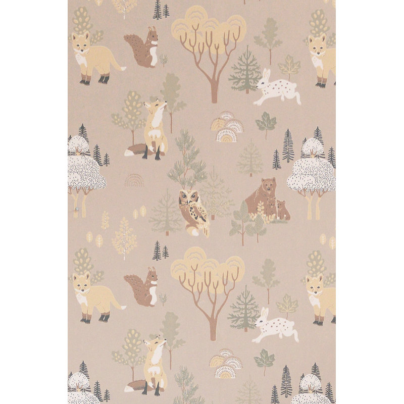 Papier peint beige forêt foncé foncé