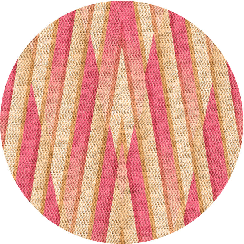 Performance Wool Abstract Indoor Rug, Round 4'