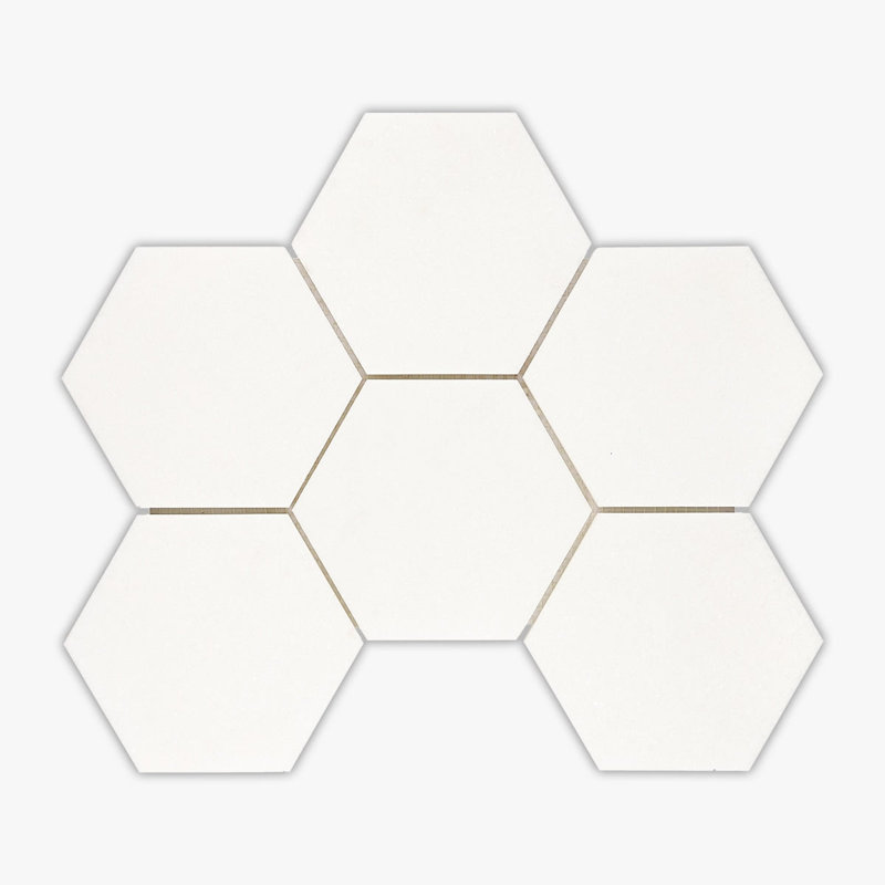 Thassos Honed 5 INCH Hexagon Marble Mosaic