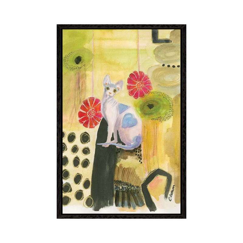 Love Me To The Moon by Connie Collum - Painting on Canvas, 101.6cm H x 66.04cm W x 3.81cm D, Black Framed