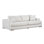 Clyde Polyester Blend Upholstered with Solid Birch Wood Dusted Stone Finish White Cream 100" Sofa