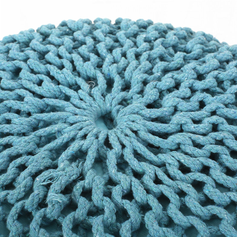 Round Ottoman, Aqua